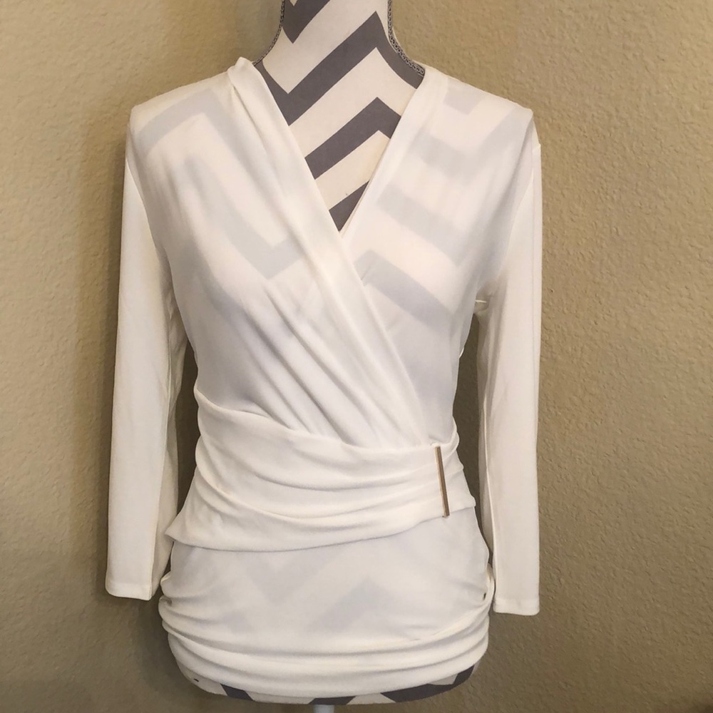 White surplice blouse